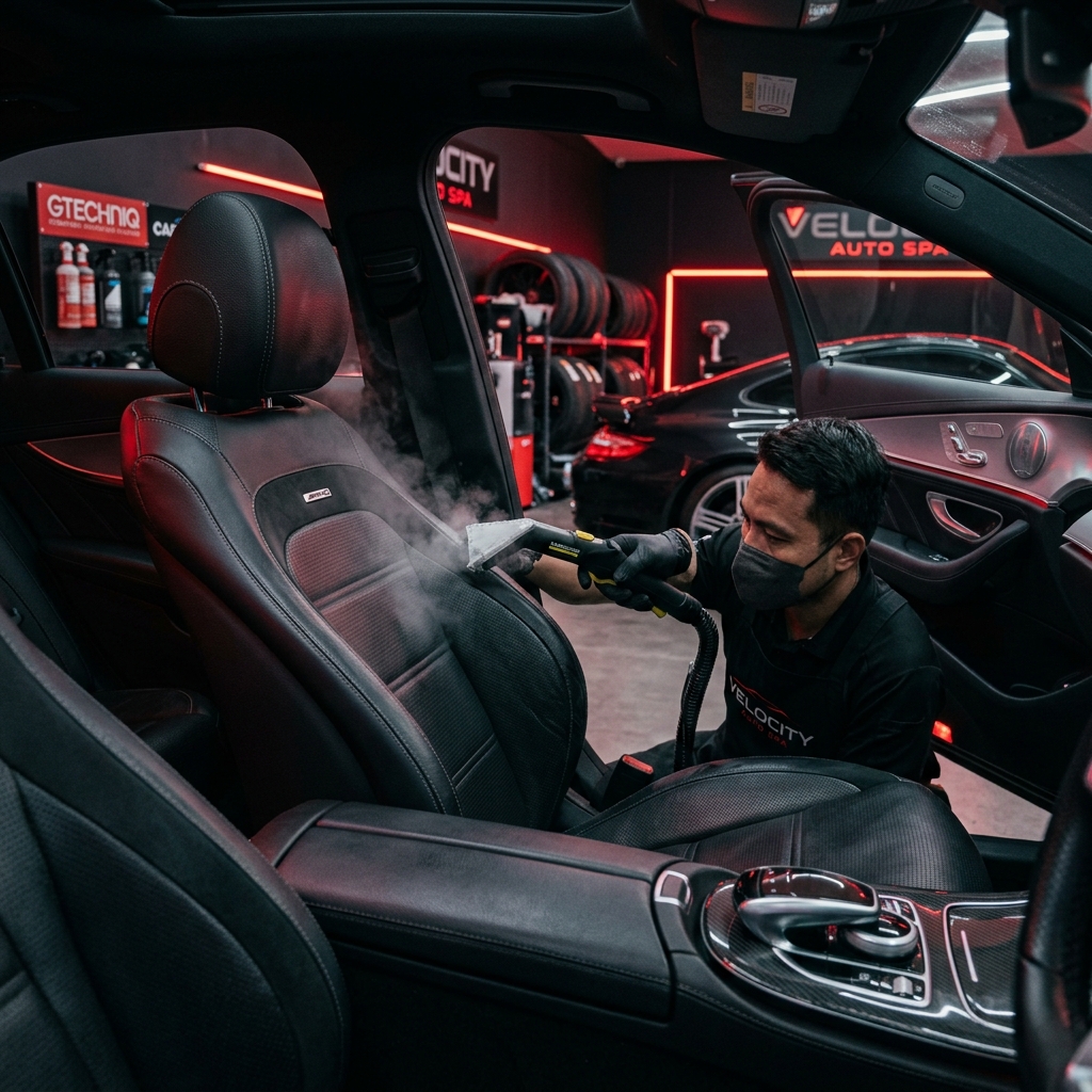 Interior deep cleaning with steam